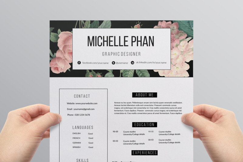 floral-2-page-cv-template-resume-template