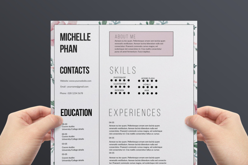floral-1-page-cv-template