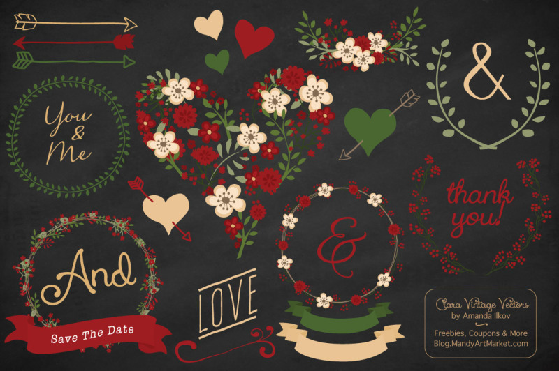christmas-vector-floral-heart-and-wreaths