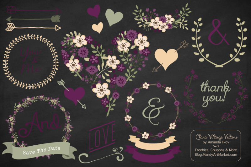 clara-vintage-floral-wedding-heart-clipart-in-plum