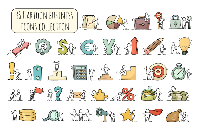 cartoon-business-icons-set