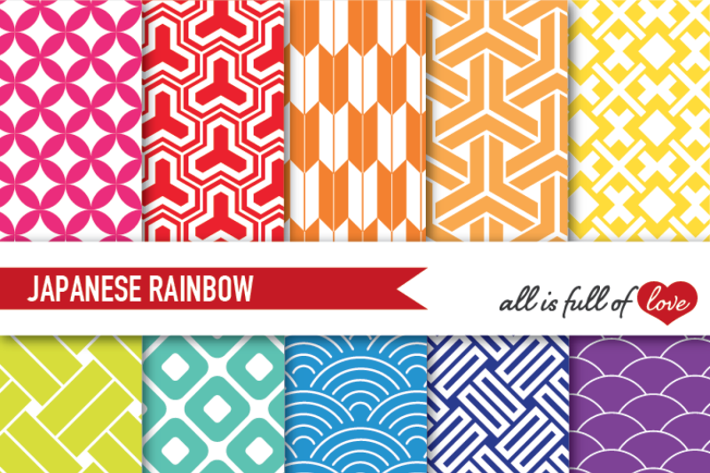 rainbow-japanese-pattern-sheets-multicolor-digital-paper-pack