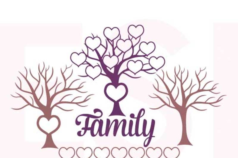Download Family Tree with Hearts - SVG, DXF, EPS - Cutting Files By ESI Designs | TheHungryJPEG.com