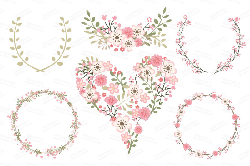 soft-pink-vector-floral-heart-and-wreaths