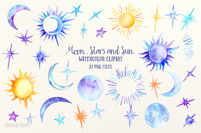watercolor-sun-moon-and-stars