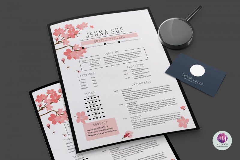 floral-resume-template-cover-letter-template-references-template