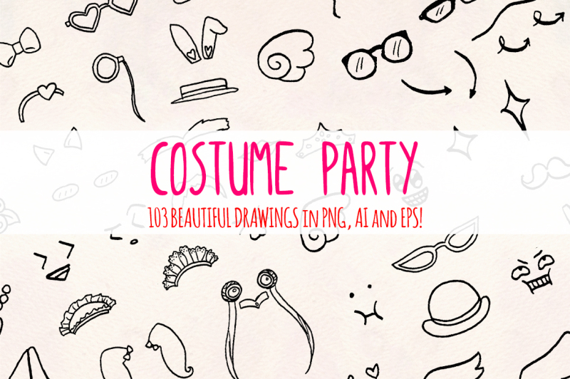 costumes-100-fancy-dress-up-illustrations-vector-graphics-bundle