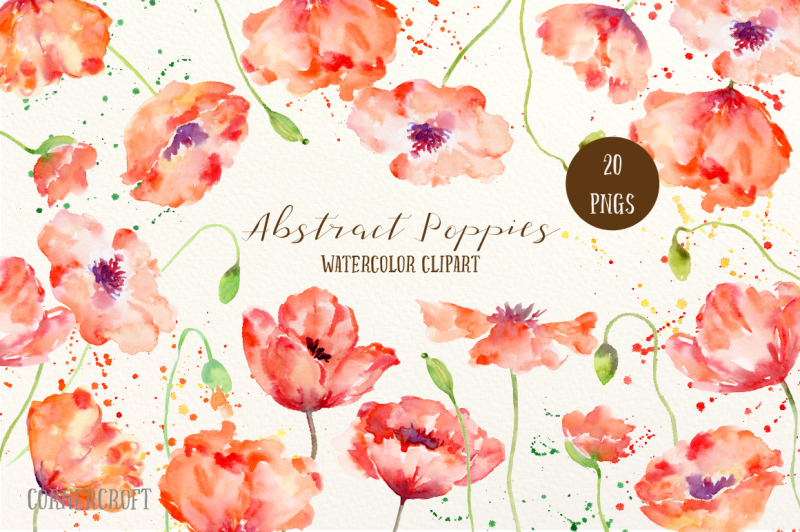 watercolor-clip-art-abstract-poppies