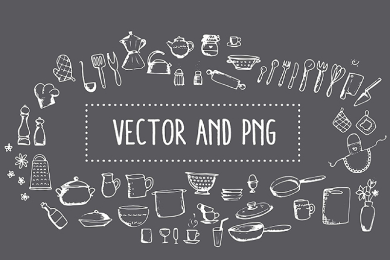kitchen-tools-clipart-vector-png-commercial-use-hand-drawn-tools-kit
