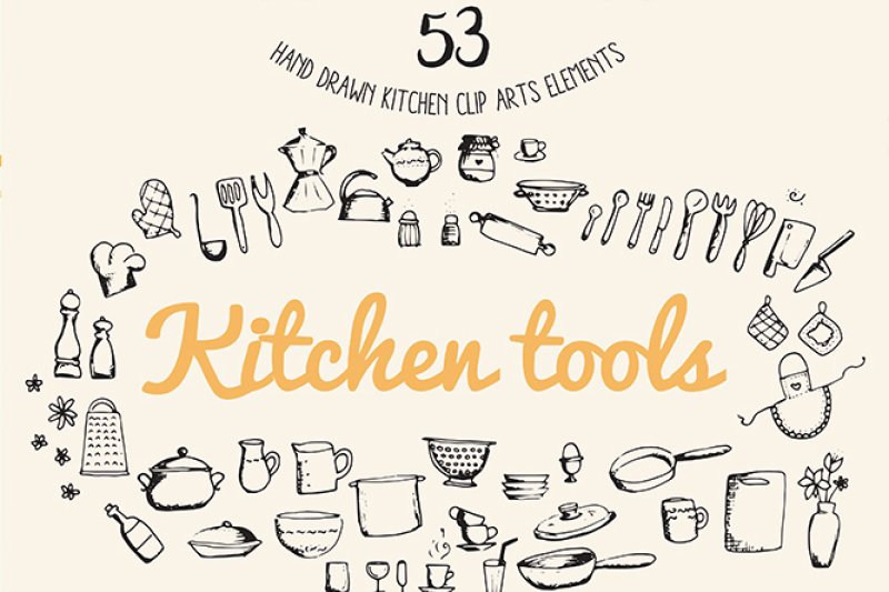 kitchen-tools-clipart-vector-png-commercial-use-hand-drawn-tools-kit