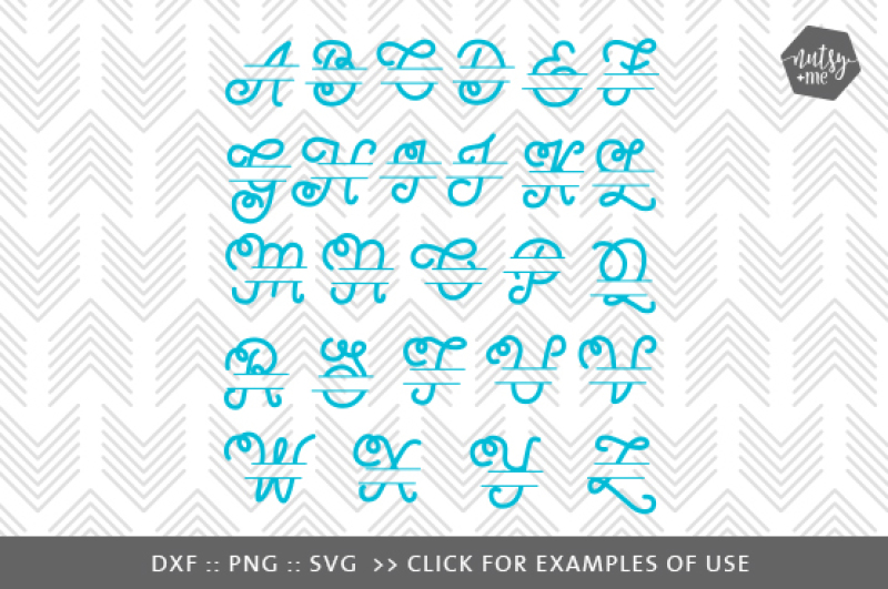 Download Split Monogram 5 - DXF, PNG & SVG Cut File By Nutsy + Me ...