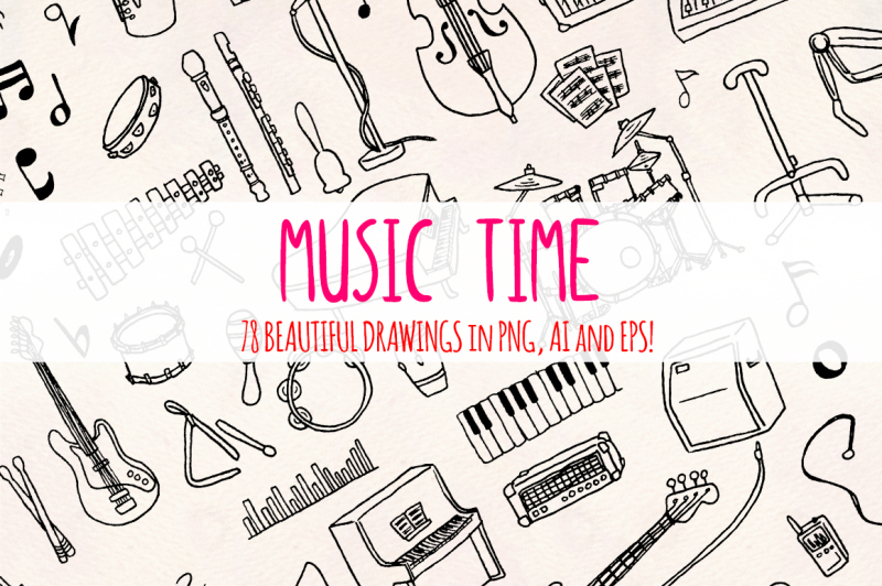 music-70-musical-illustrations-vector-graphics-bundle