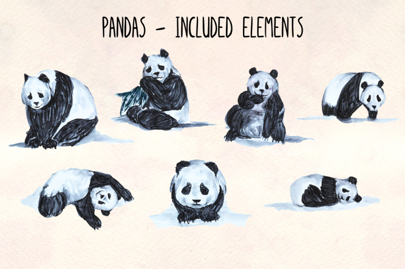 cute-panda-graphics-7-handpainted-illustrator-elements-vector-graphics-bundle