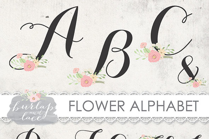 vector-flower-alphabet-clipart-shabby-chic-clipart-monogram-clipart-wedding-clipart-flower-clipart-wood-digital-paper