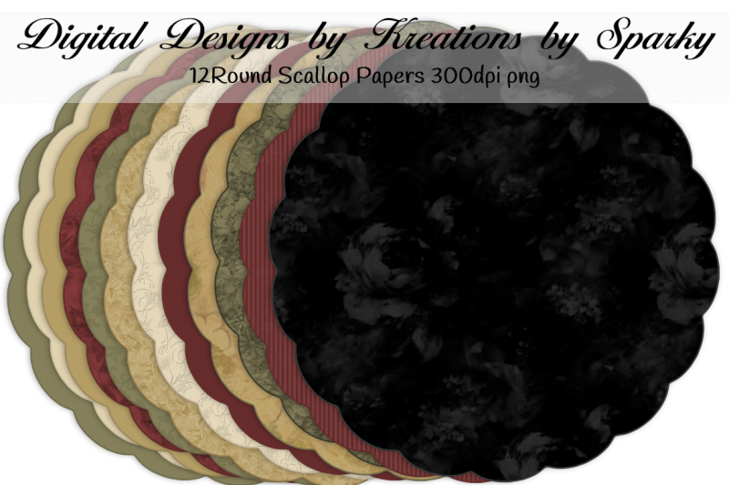 black-sand-scallop-digital-papers