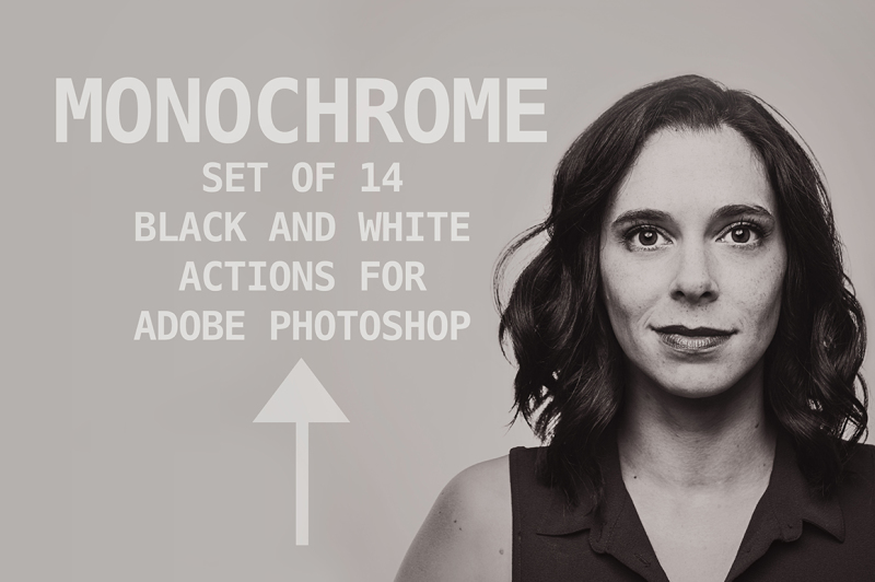 monochrome-photoshop-action-set