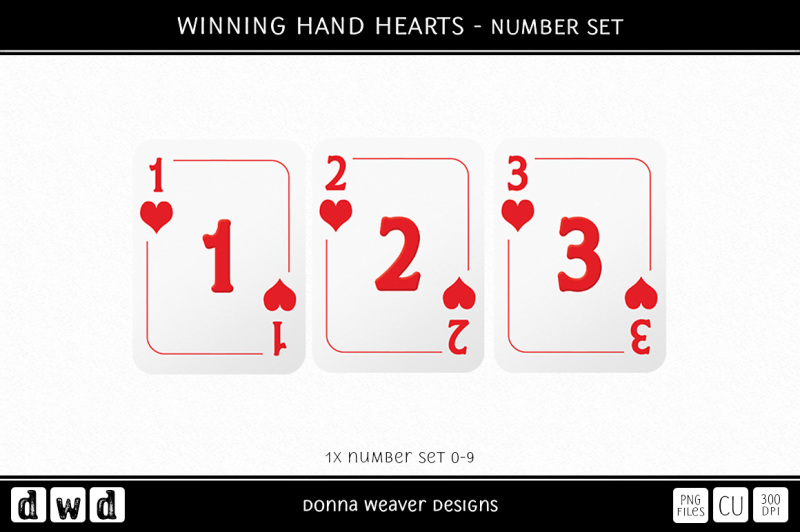 winning-hand-hearts-number-set