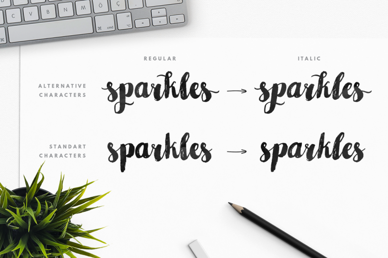 sparkles-brush-font-foil-texture