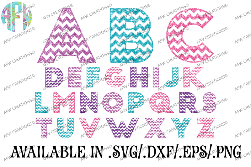 chevron-pattern-letters-svg-dxf-eps-cut-files