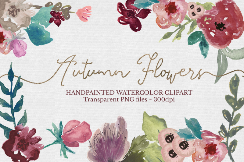 watercolor-floral-clipart-set