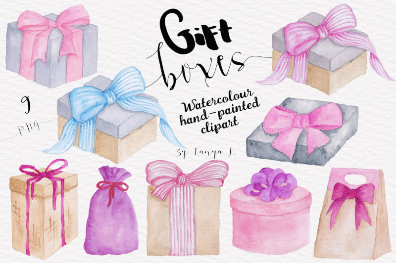 gift-boxes-watercolor-collection