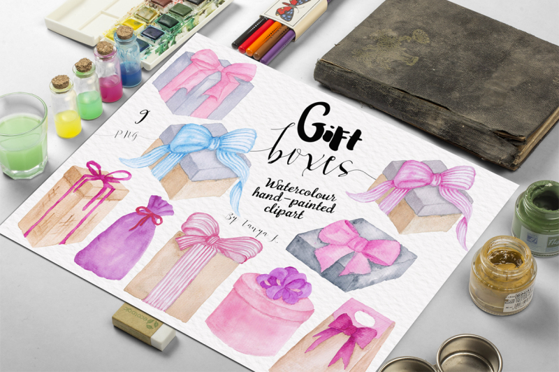 gift-boxes-watercolor-collection