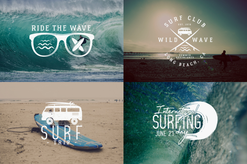 summer-surfing-badges-and-elements