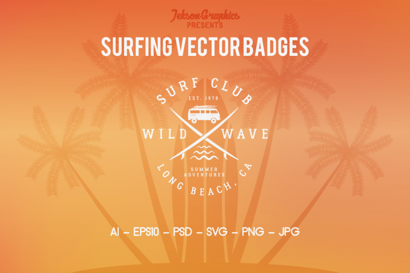 summer-surfing-badges-and-elements