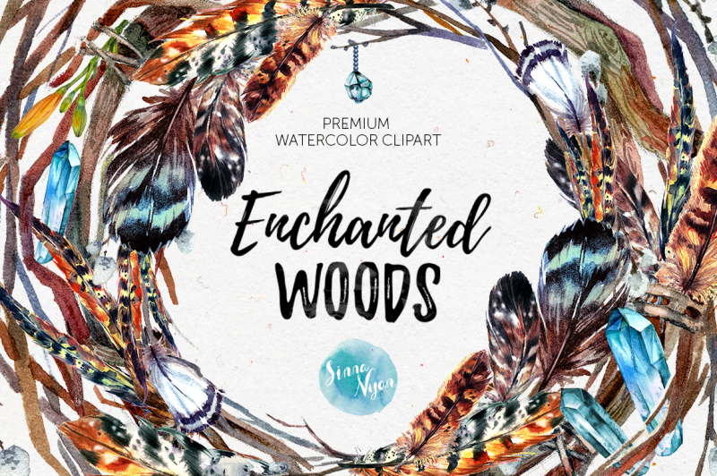 enchanted-woods-watercolor-mega-pack