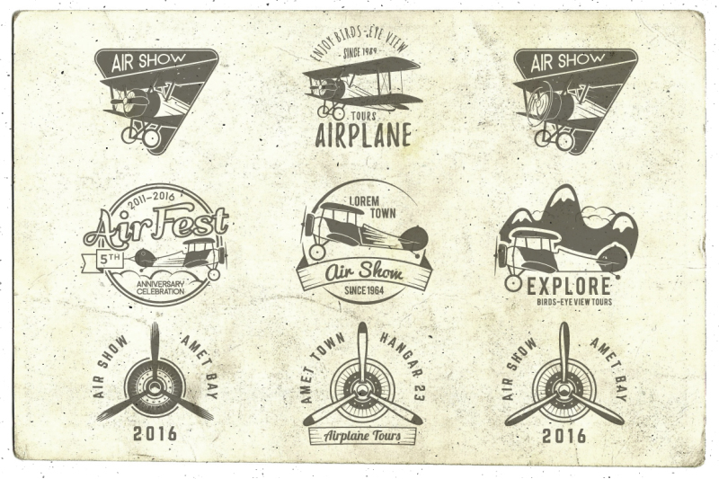airplane-badges-and-design-elements