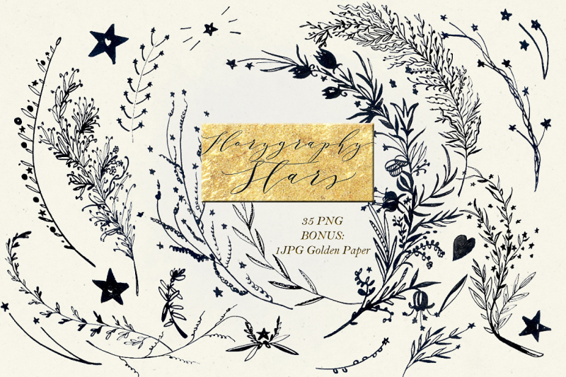 florygraphy-stars-ink-clipart