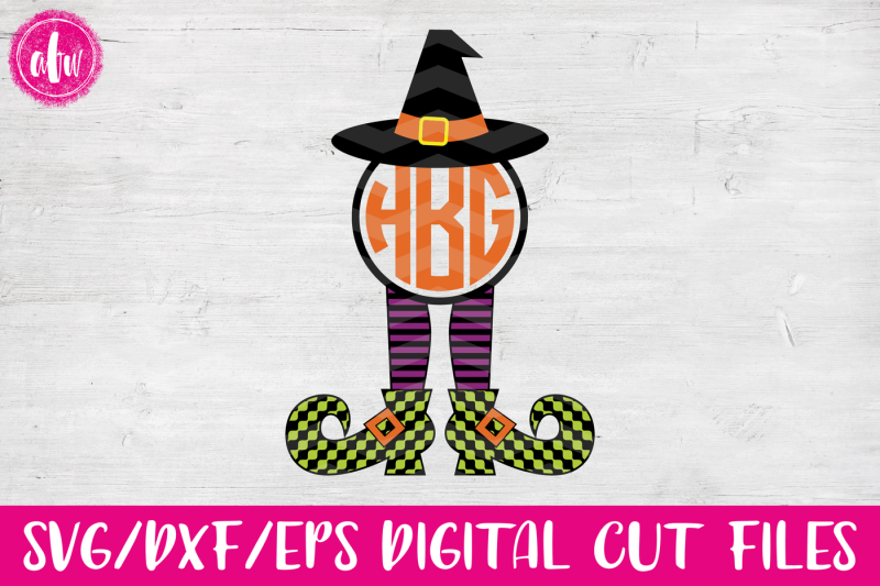 monogram-witch-legs-and-hat-svg-dxf-eps-cut-files