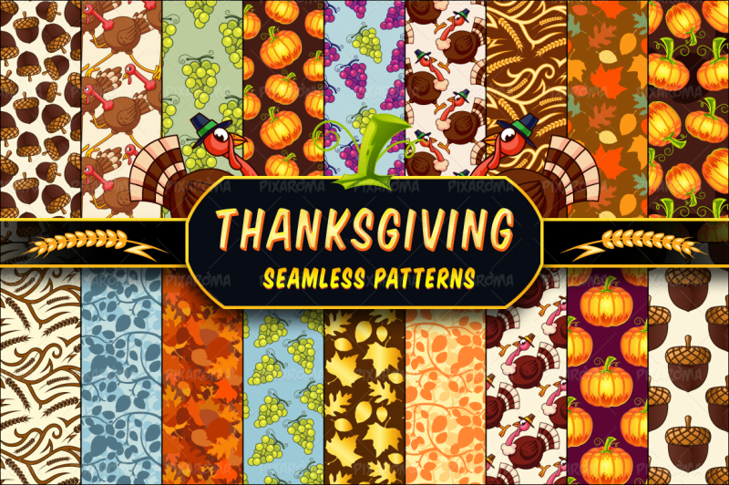 thanksgiving-seamless-patterns-set