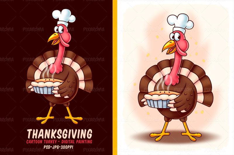 thanksgiving-cartoon-turkey-digital-painting