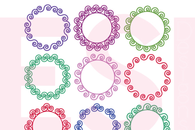 100 Circle Monogram Frame Bundle - SVG, PNG, DXF, EPS ...