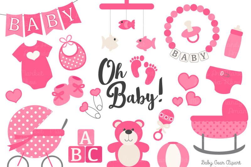 oh-baby-clipart-and-vectors-set-in-hot-pink