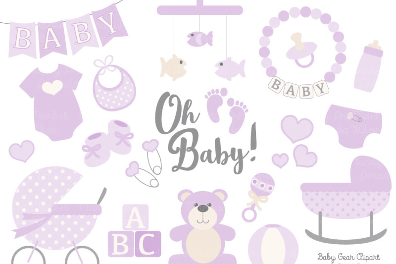 lavender-vector-baby-items