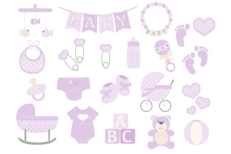 lavender-vector-baby-items
