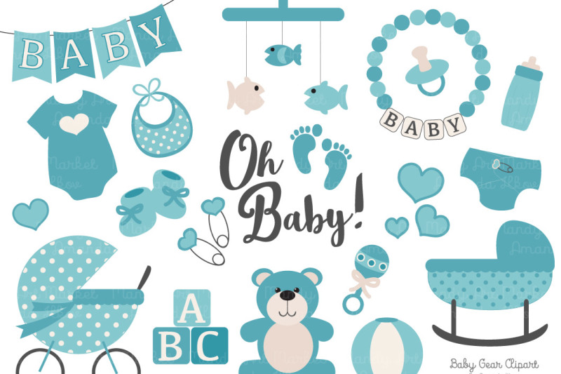 oh-baby-clipart-and-vectors-set-in-vintage-blue