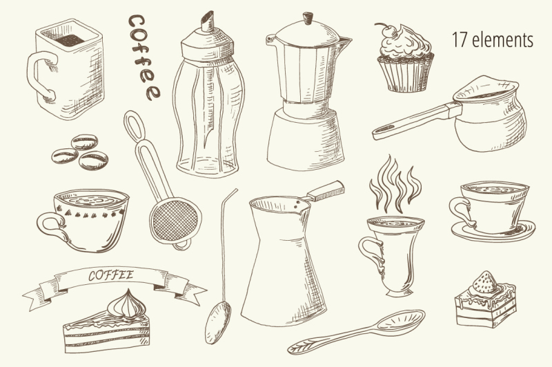 vector-coffee-sketches-amp-patterns