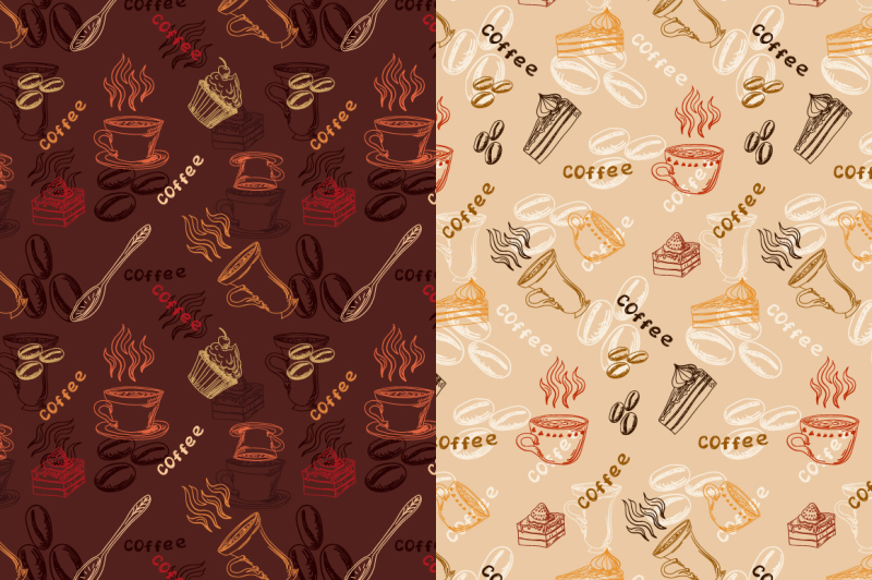 vector-coffee-sketches-amp-patterns