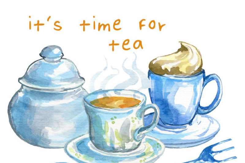 watercolor-clipart-set-tea-time