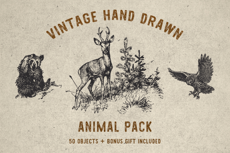 vintage-animal-pack-bonus-font