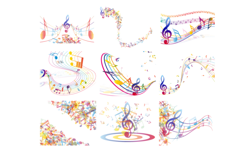 multicolor-musical-notes-set