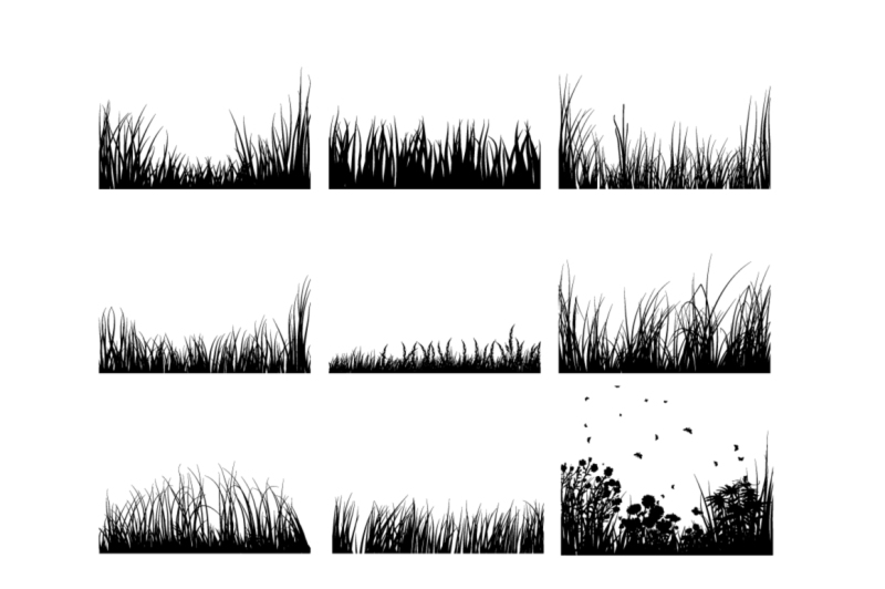 set-of-grass-silhouettes