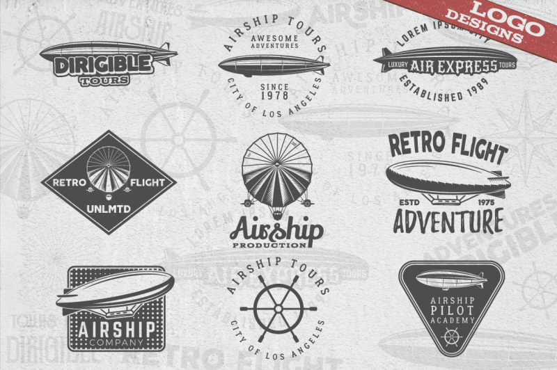 dirigible-badges-and-design-elements