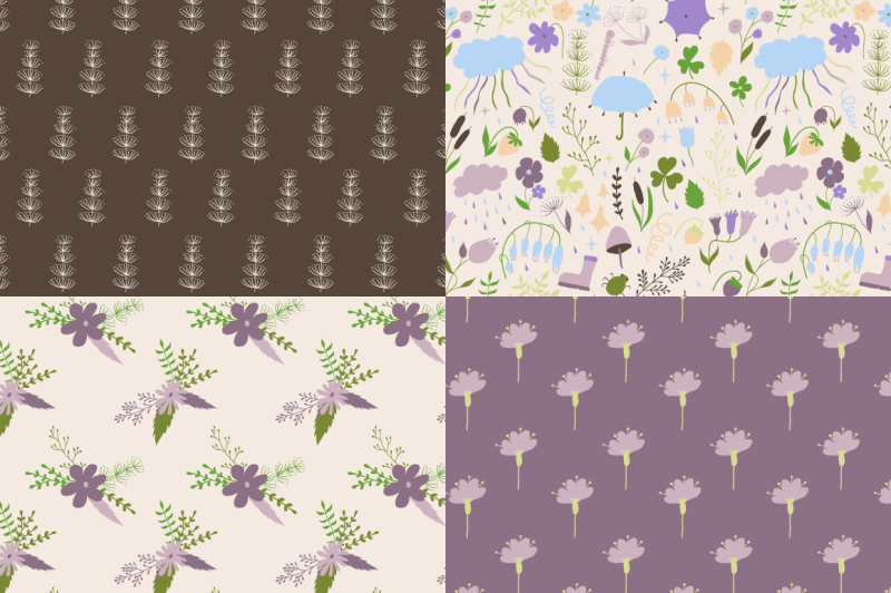 vector-floral-seamless-patterns-set