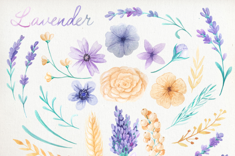 watercolor-lavender-design-pack