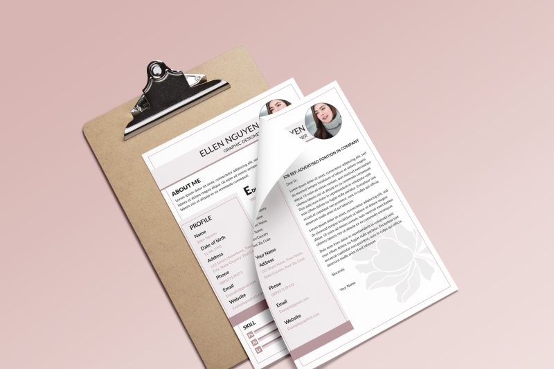 flower-resume-and-cover-letter-template