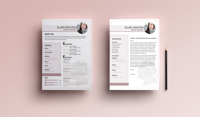 flower-resume-and-cover-letter-template